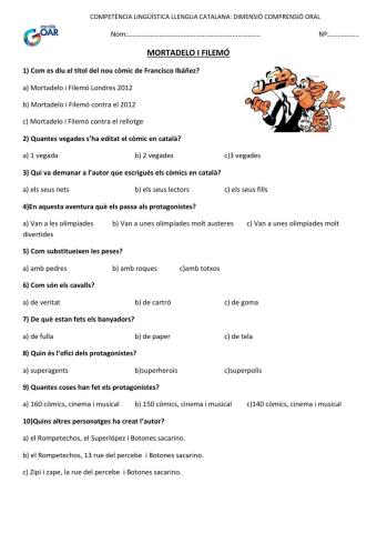 Comprensió oral Mortadelo i Filemó