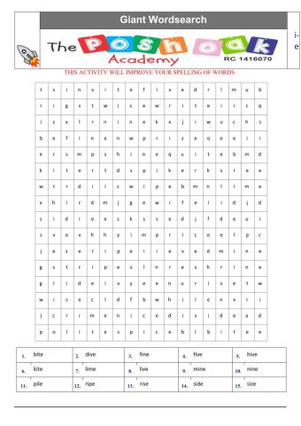 Word search (i-e Words)