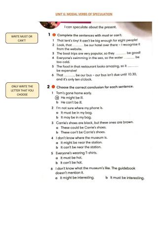 Modal verbs of Speculation