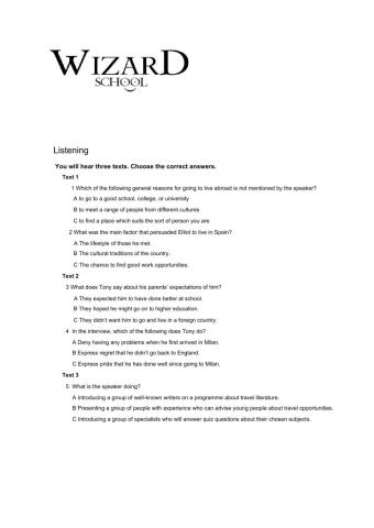 Group 41 listening upper intermediate