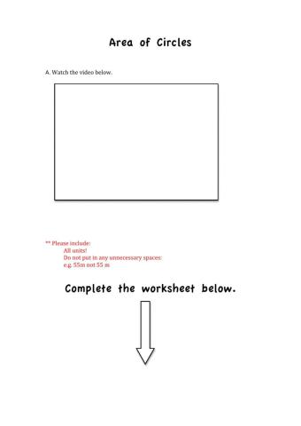 Finding the Area of a Circle