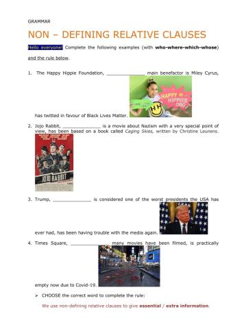 Non-defining relative clauses