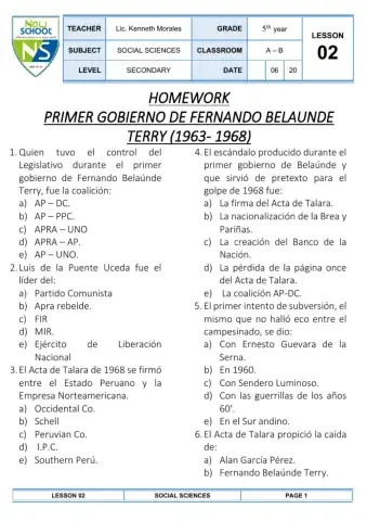 Primer gobierno de fernando belaunde terry (1963- 1968)
