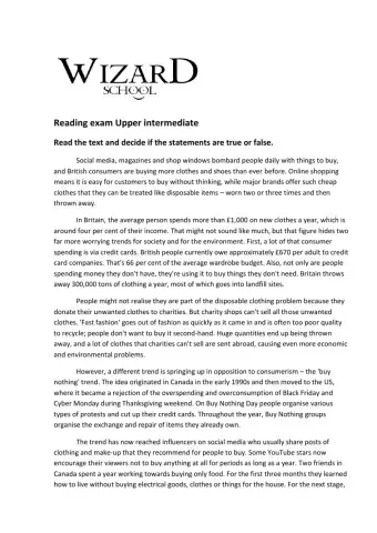 Solutions upper intermediate reading test extra