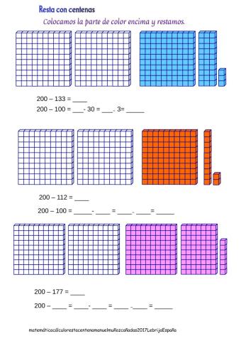 Resta alternativa gráfica con centenas