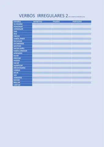 Irregulares 2 inglés