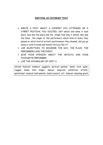 Writing an internet post