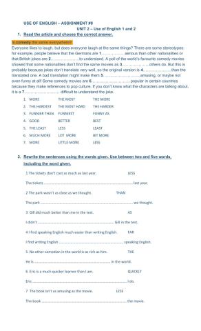 Use of english - assignment -8