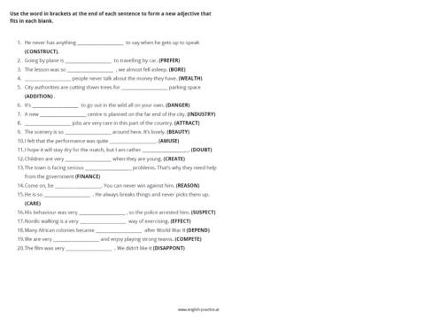 Use of English - word formation