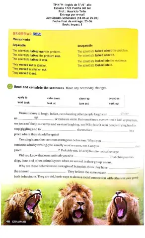 Unit3 Separable and inseparable two-word phrasal verbs TP9: 5th 6th year