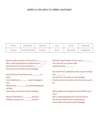 Song: Where in the World is Carmen Sandiego