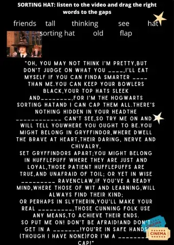 Sorting hat poem