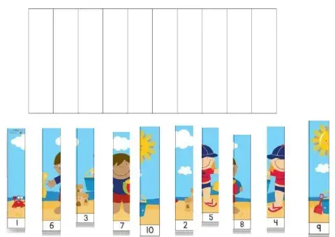Puzzle verano. 1 al 10