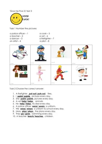 Give me Five 2 test unit 7