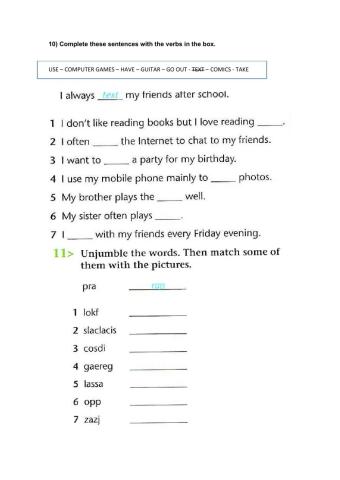 Free time activities