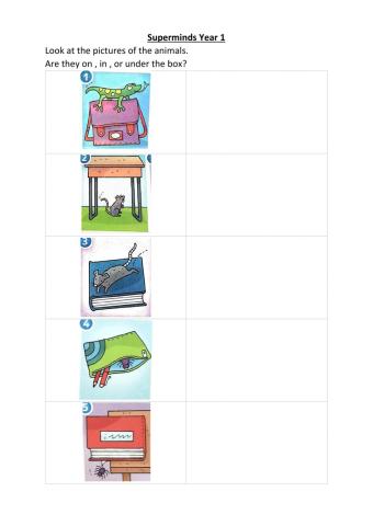 Unit 3 pet show - in, on, under