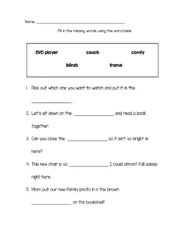 Fill in the blank - Living room