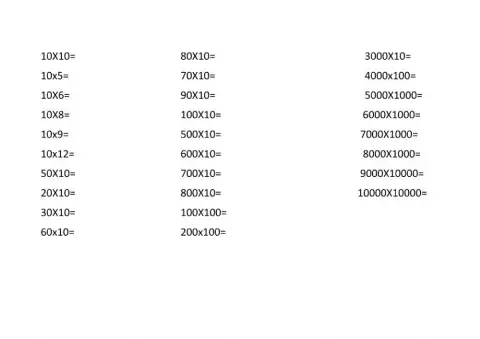 Multiplicaciones con ceros