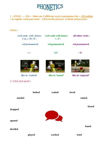 Phonetics : final -ed