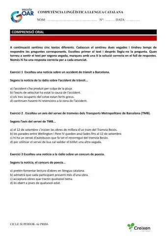 Comprensió oral enunciats