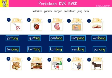 Latihan perkataan kvk kvkk