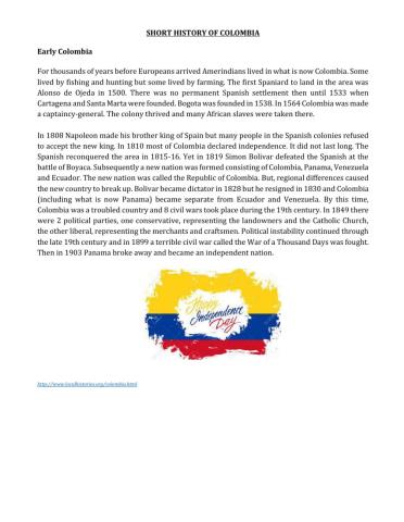 Reading Colombia History