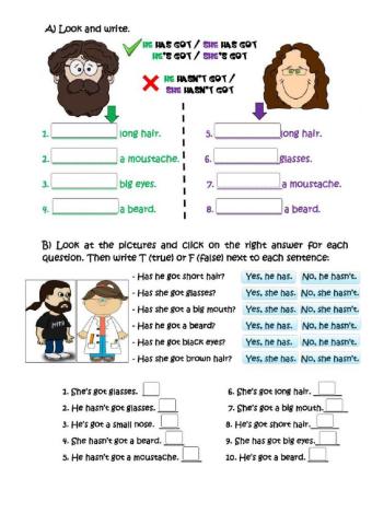 Have has liveworksheets. Appearance Worksheets.