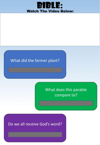 WEEK 19: WEDNESDAY: Farmer Parable