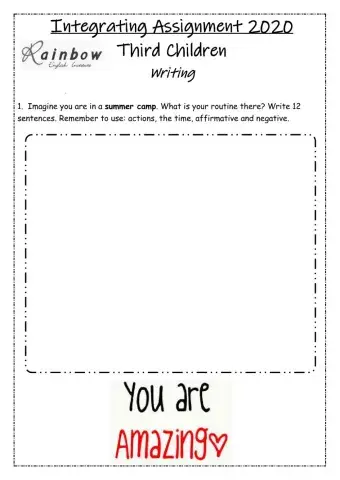 Writing exam 3rd Children