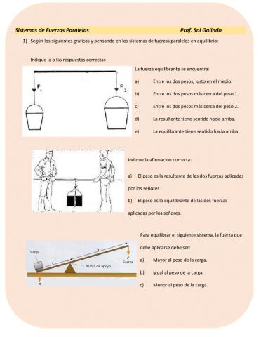Sistemas de fuerzas paralelas