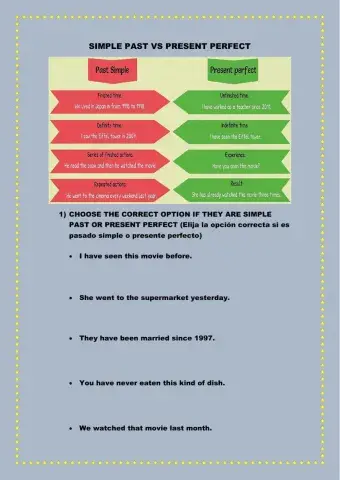 Simple past vs Present perfect