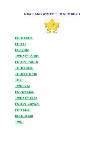 Read and write the number