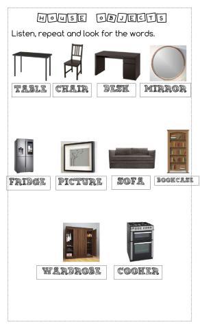 Objects in the house