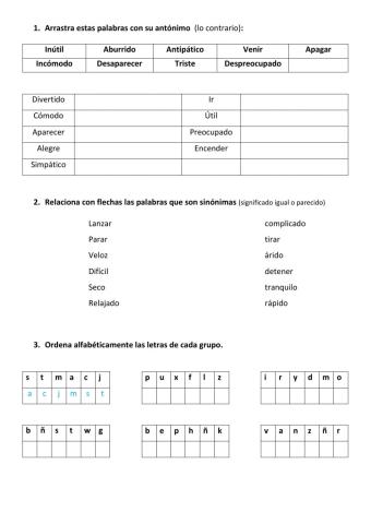Sinónimos y antónimos