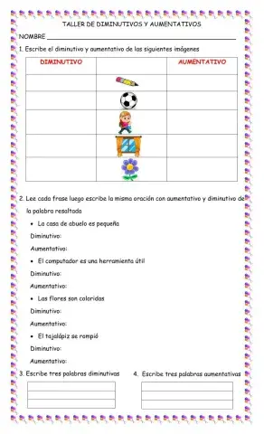 Aumentativo y diminutivo