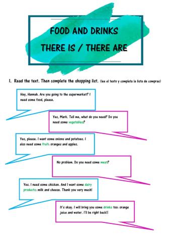 Food and drink there is there are