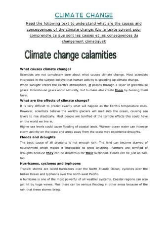The causes and the effects of teh climate change
