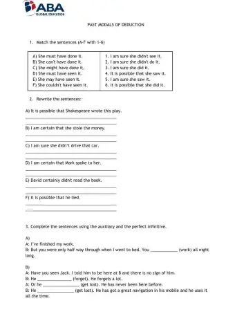 Past Modals of Deduction