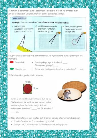 Irudi lauak. Perimetro, azalera, zirkuluak4