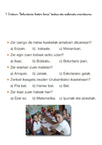 Boluntario baten lana