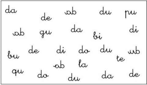 Marca las sílabas con la letra d.