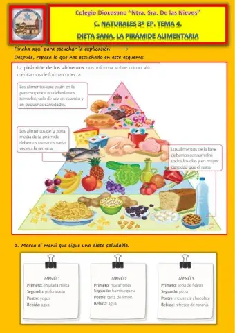 Tema 4. Dieta saludable. La pirámide alimentaria