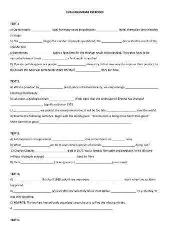 Evau grammar exercises