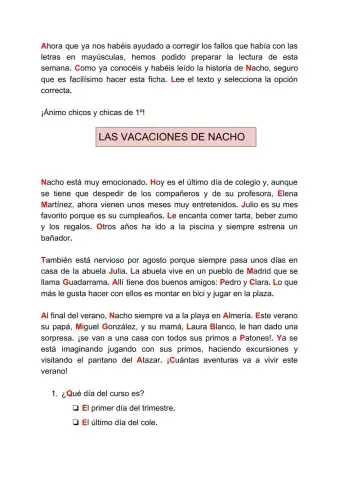 Las vacaciones de Nacho