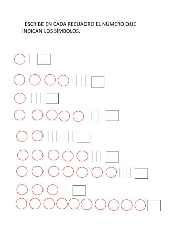 Decenas y unidades con símbolos