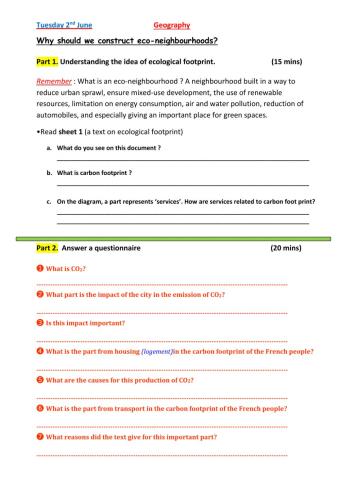 Ecological foot print