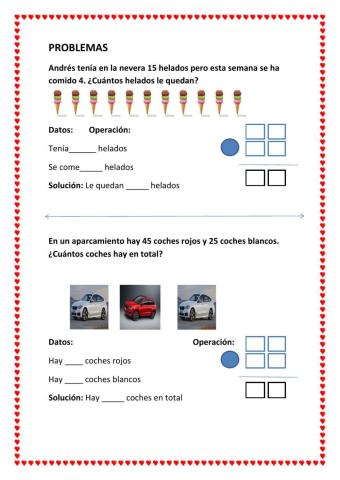 Problemas sencillos suma y resta