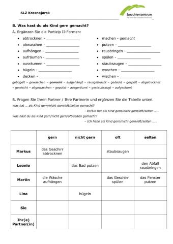 Menschen A1.2 Lektion 20 (Partner B)