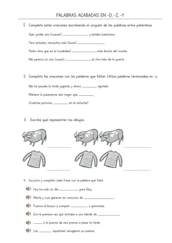 Palabras acabadas en -d,-z , .y