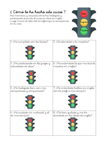 Autoevaluación 1º primaria